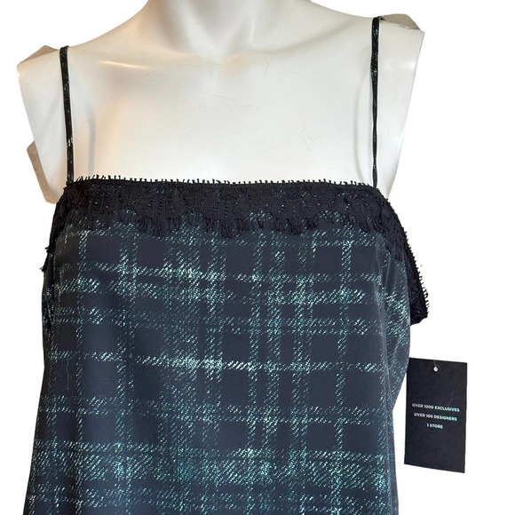 Amanda Uprichard Black & Green Tank Mini Dress sz M NWT $191 orig price - Picture 4 of 11